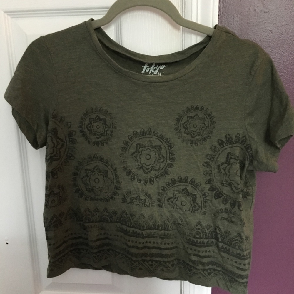 Olive green crop top